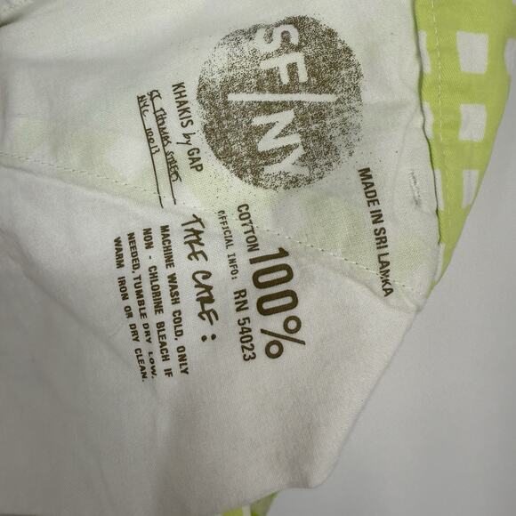 GAP Khaki Shorts Women size 6 Sunkissed Green Gingham 3.5 inseam - Picture 10 of 11